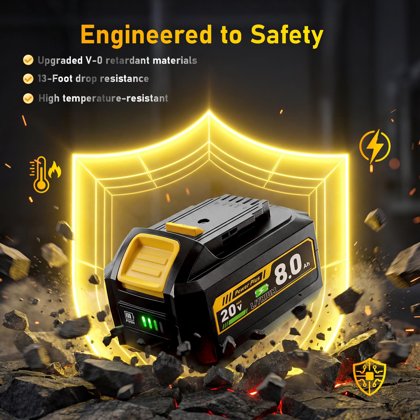 20V MAX Replacement Battery, 2-Pack 8Ah